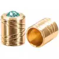 10mm 'Brass' Pro End Caps with Light Turquoise SWAROVSKI® Stone 10mm 'Brass' Pro End Caps with Light Turquoise SWAROVSKI® Stone